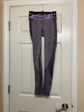 Gymshark Women's Purple Gray Ankle Leggings Activewear Elastic Waist Skinny